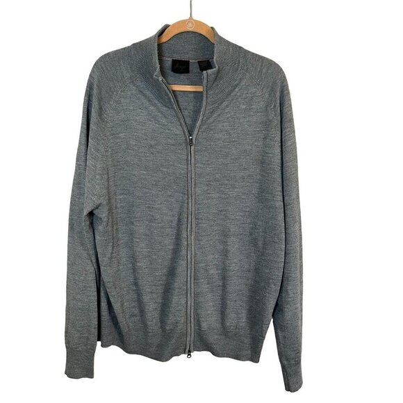 Jospeh Bank Other - Wool Knit Sweater Men XL Gray Cardigan Neutral Minimalist Preppy Classic Resort